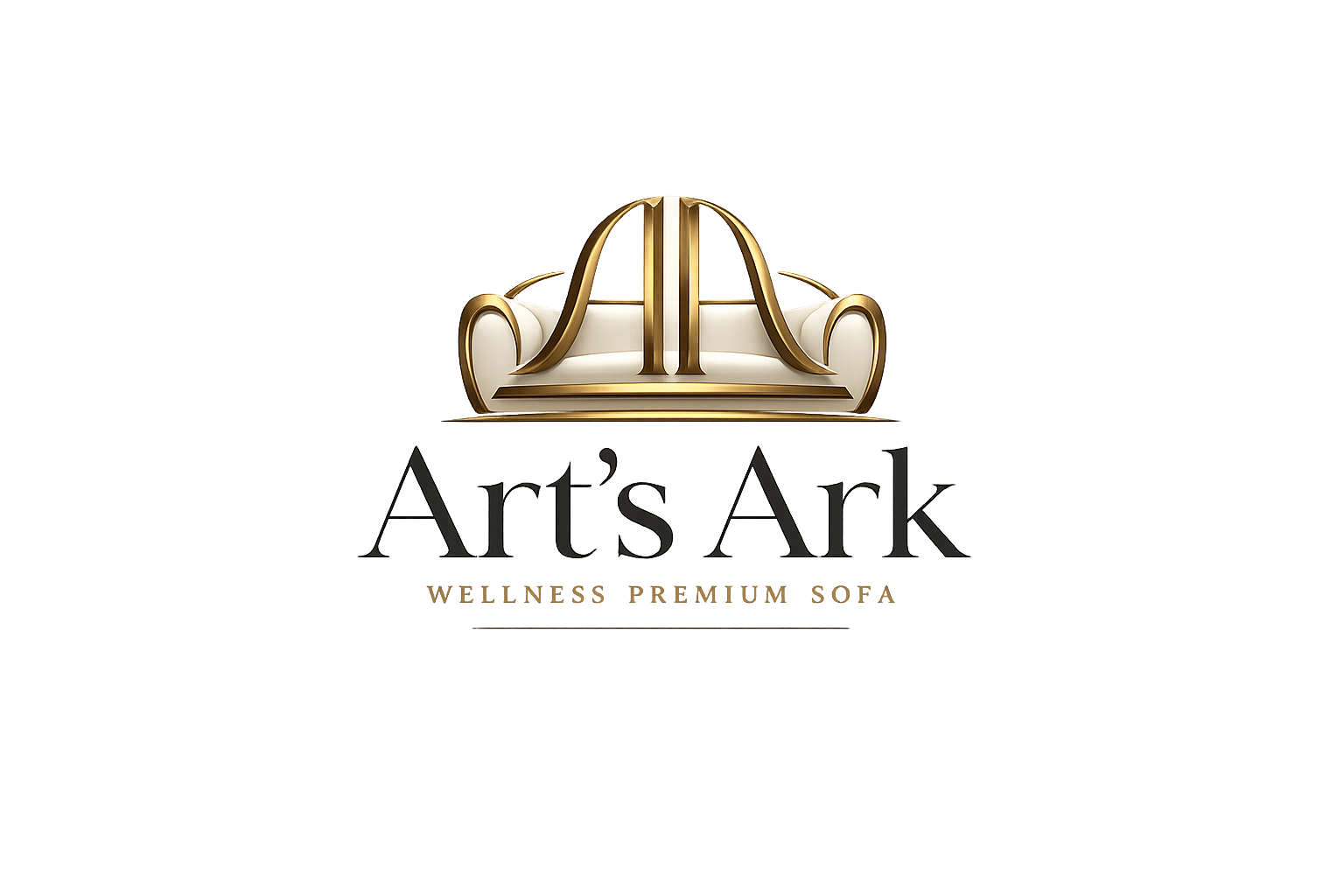 Art's ARK 원본 금빛 AA 소파 심볼과 워드마크